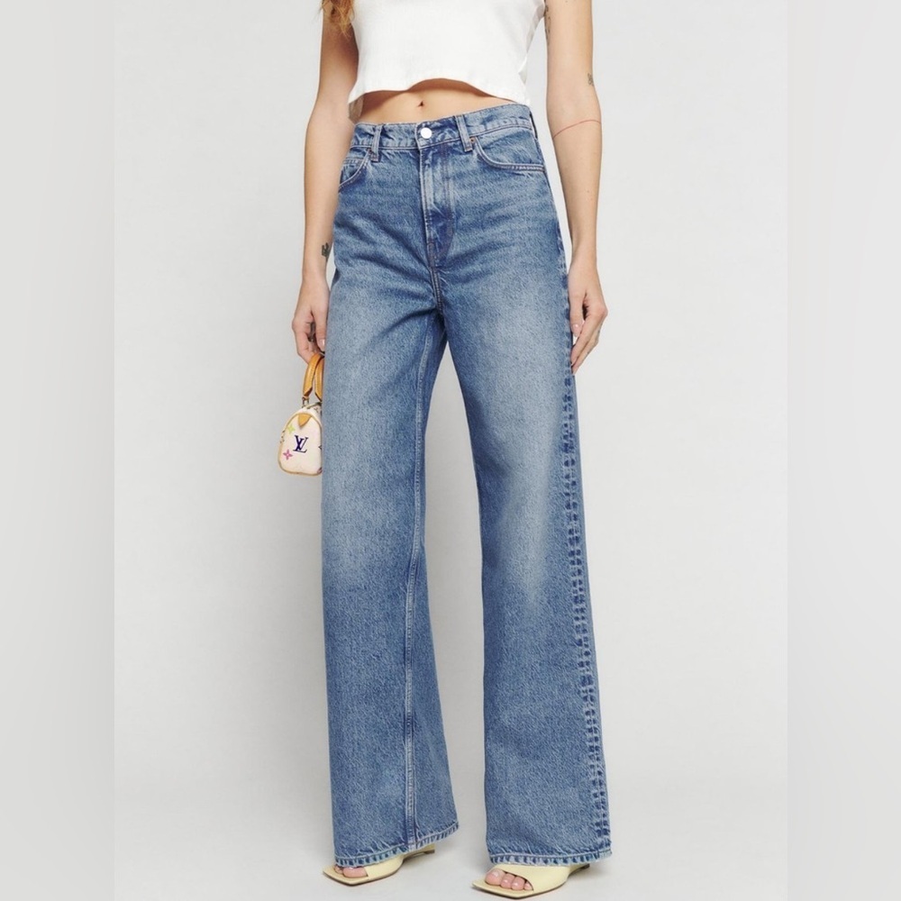 Reformation Light Blue Flare Jeans